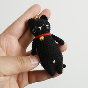 Alternative view of Handmade Crochet Cat Keychain – Multiple Colors | Knit&Knots