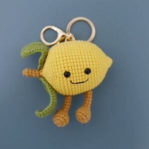 Handmade Crochet Lemon Keychain | Knit&Knots